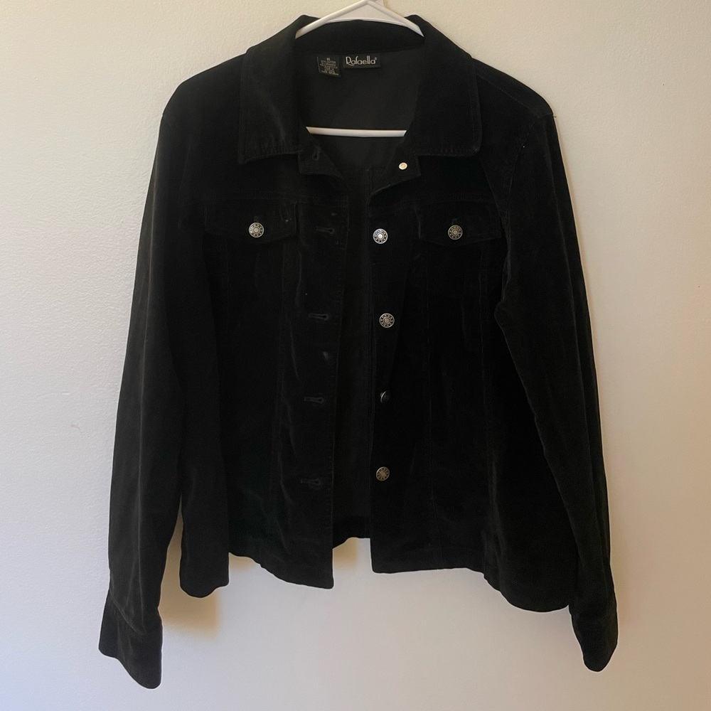 Rafaella Black Corduroy Button UpbJacket